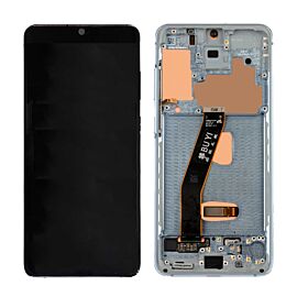 For Samsung Galaxy S20 5G UW G981V Super AMOLED Display Assembly with Frame - White